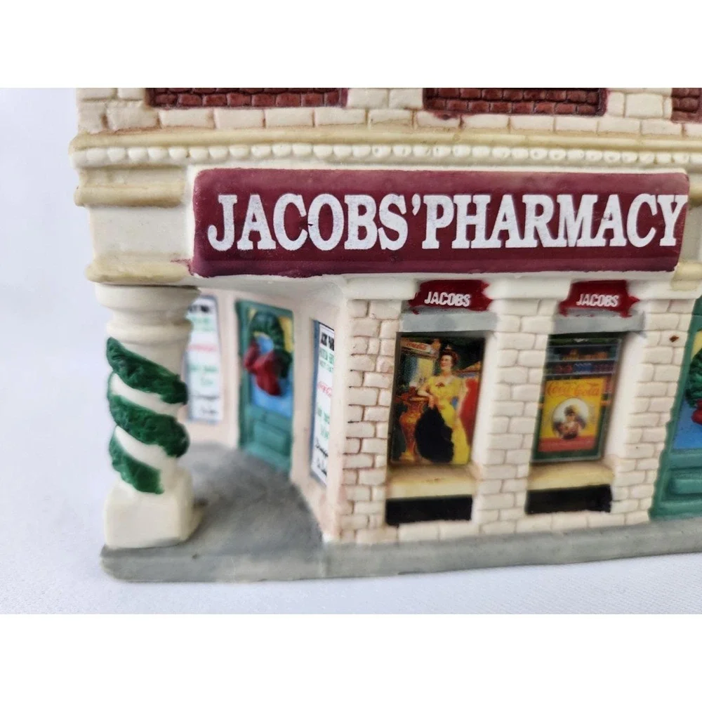 1992 Vintage Coca-Cola Town Square Collection Jacob's Pharmacy Christmas Village